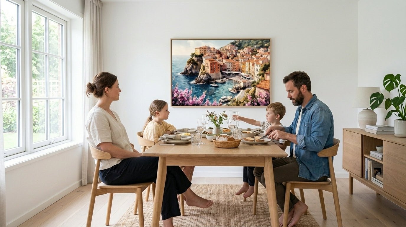 Comment décorer un grand mur de salle à manger : dimensions, proportions et idées - The Art Avenue