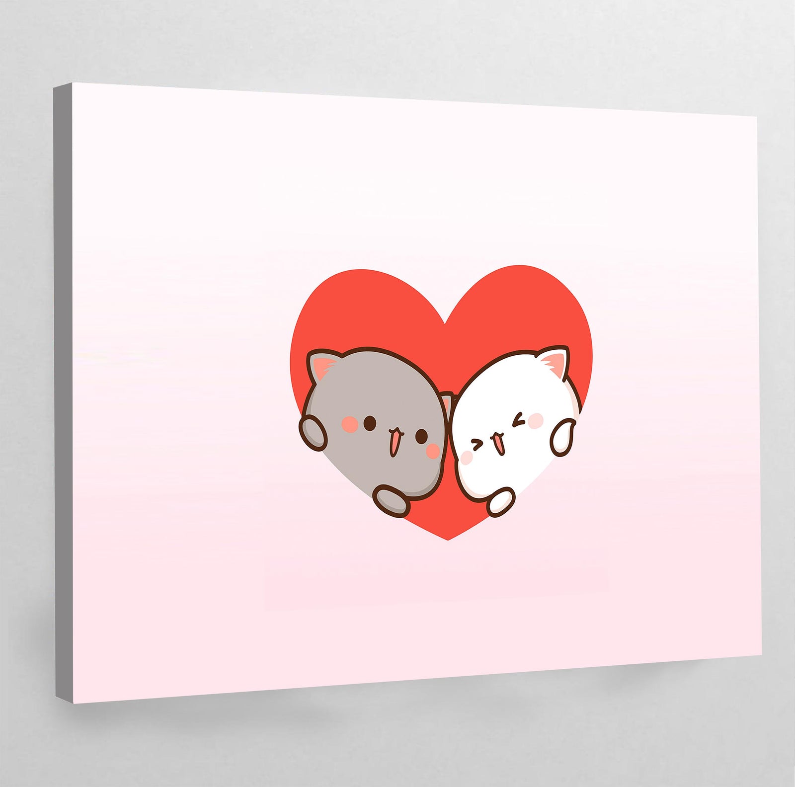 Tableau Kawaii Chatons Amoureux
