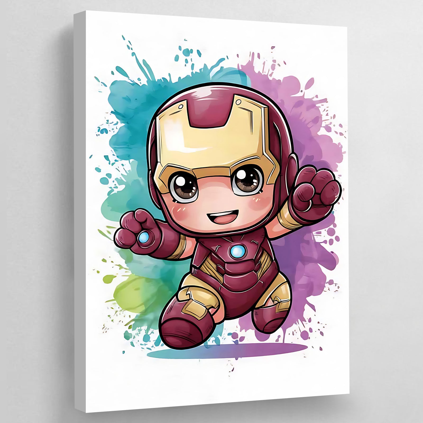 Adorable affiche chibi Iron Man. Parfaite pour une chambre d'enfant.