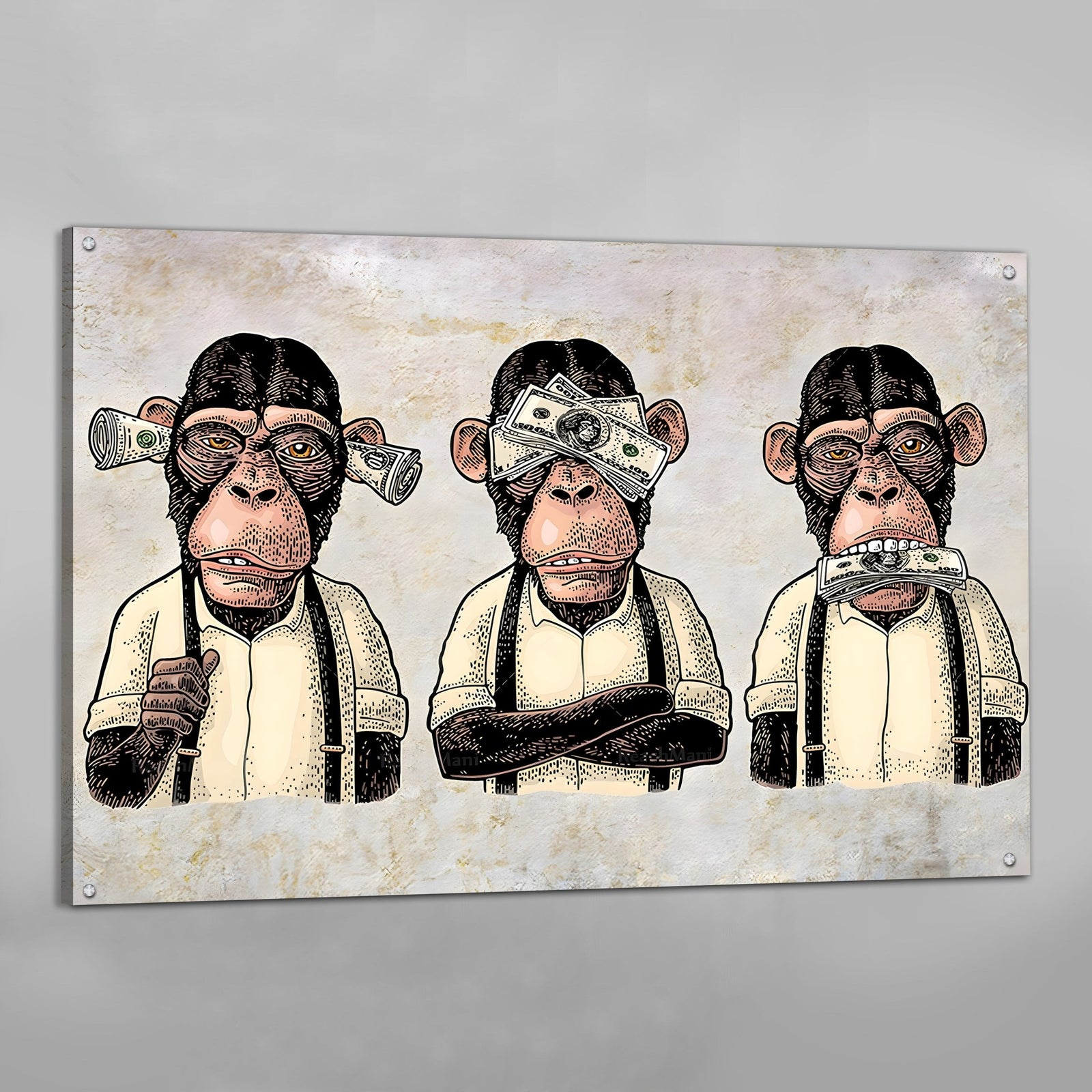 Tableau 3 Singes - The Art Avenue