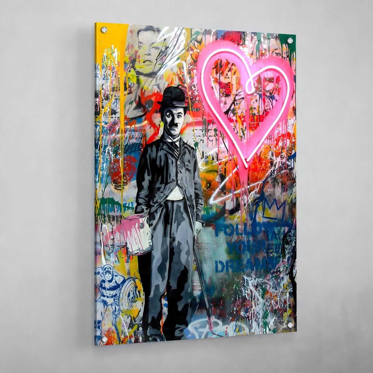 Tableau Charlie Chaplin Street Art - The Art Avenue