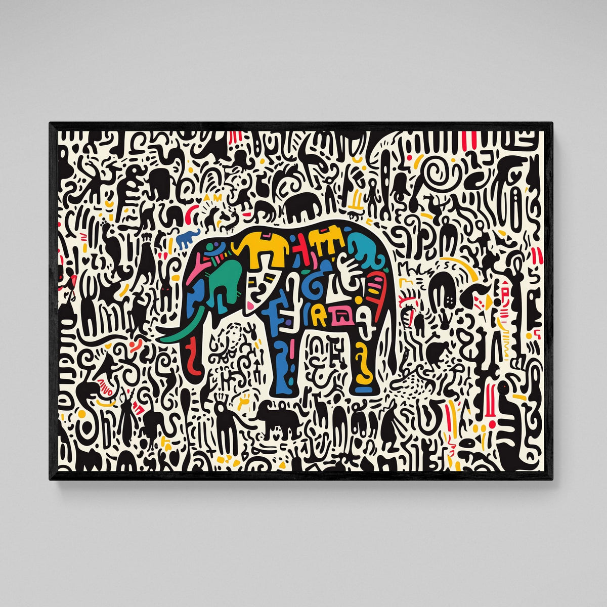 Tableau Coloré Éléphant - The Art Avenue