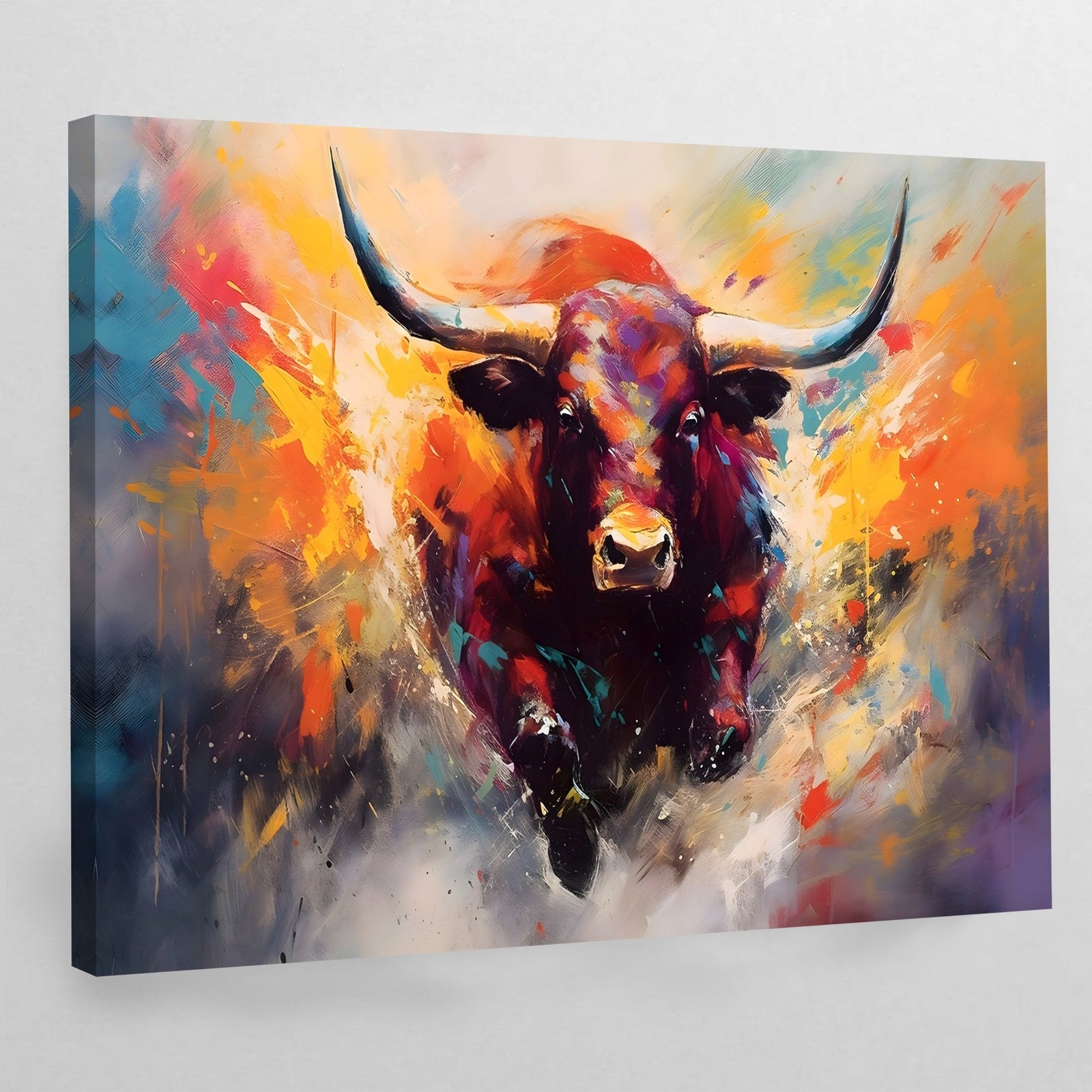 Tableau Coloré Taureau - The Art Avenue