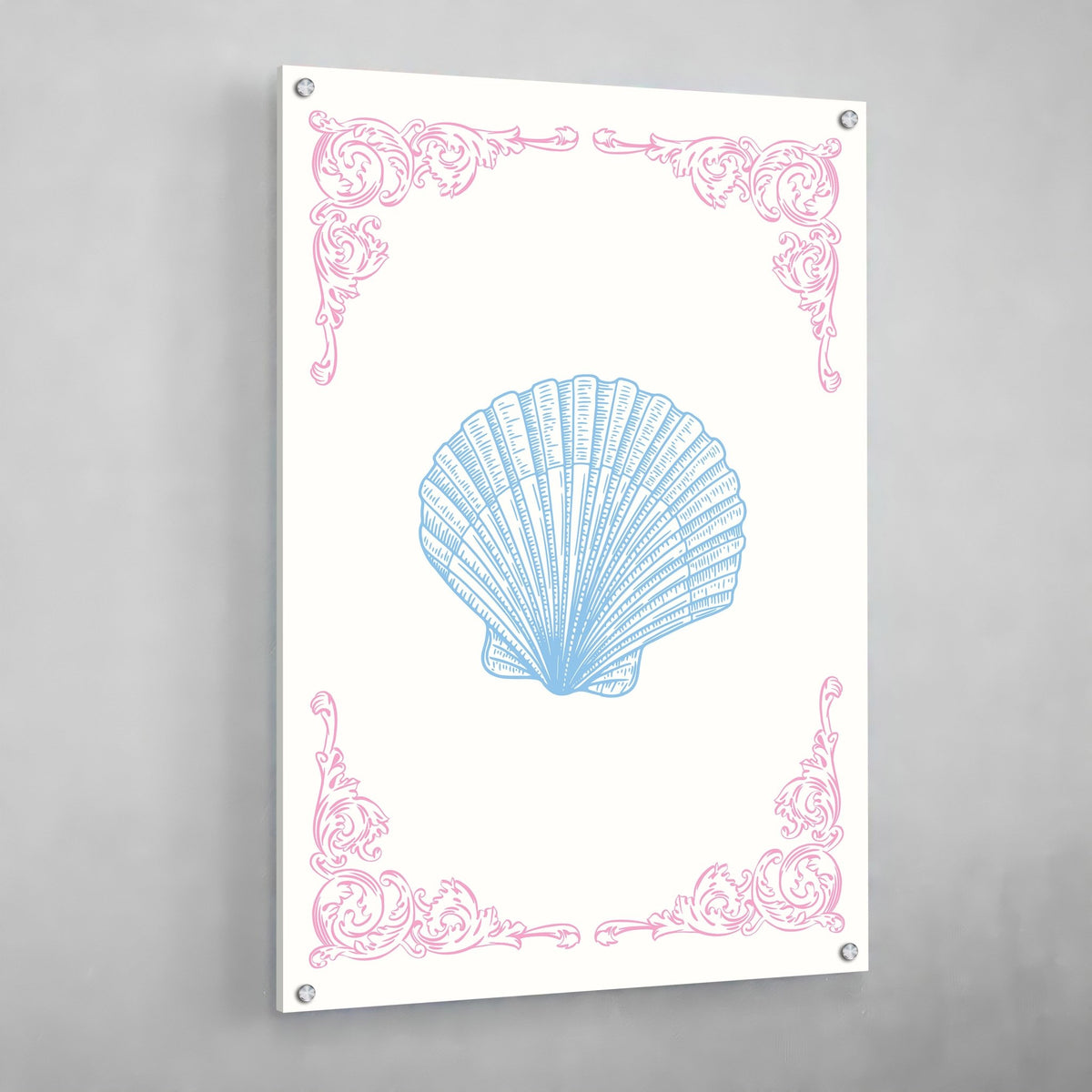 Tableau Coquillage Bleu et Rose - The Art Avenue