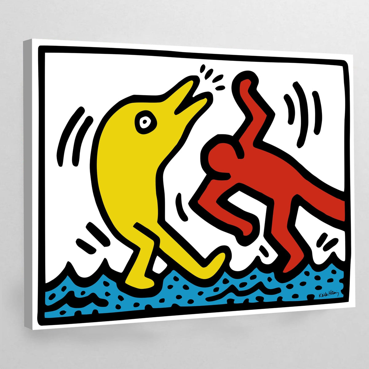 Tableau Dolphin Keith Haring - The Art Avenue