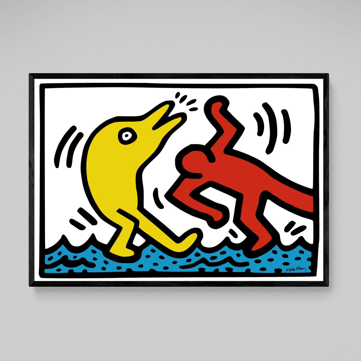 Tableau Dolphin Keith Haring - The Art Avenue