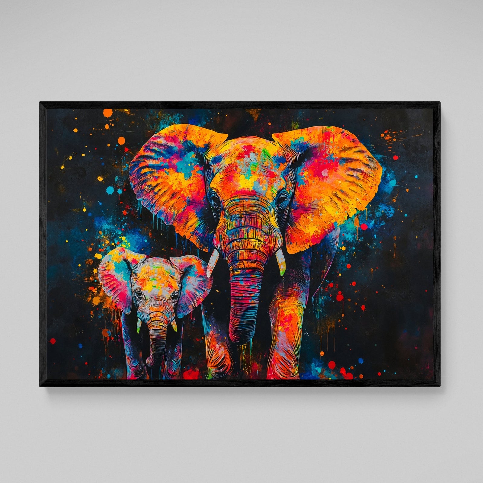 Tableau Éléphant Street Art Coloré - The Art Avenue