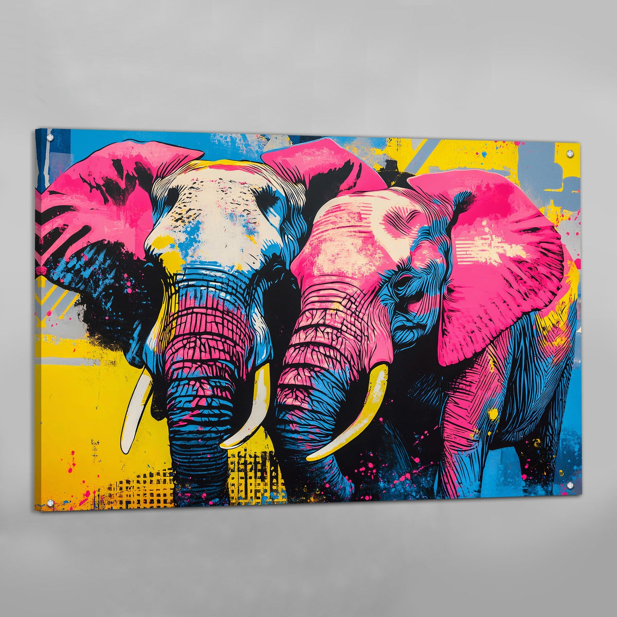 Tableau Éléphants Colorés - The Art Avenue