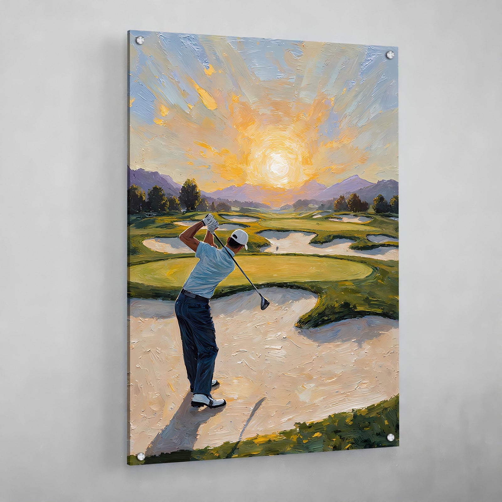 Tableau Golf Swing au Soleil Couchant - The Art Avenue
