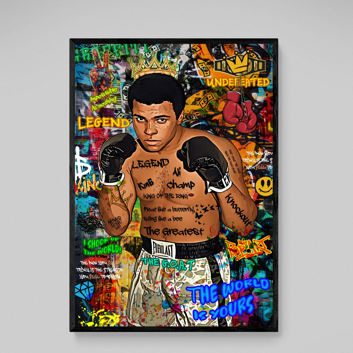Tableau Graffiti Mohamed Ali - The Art Avenue