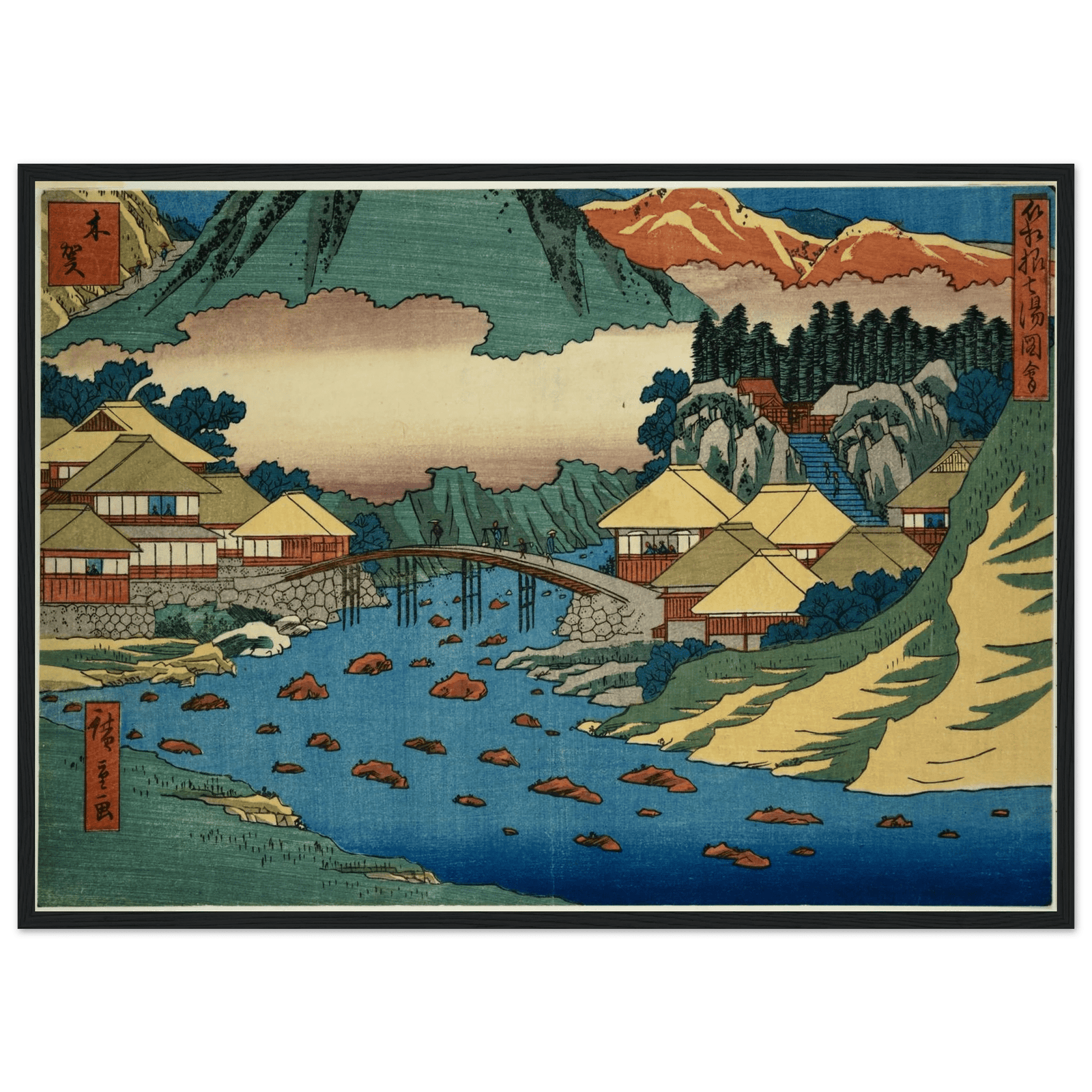 Tableau Japonais Traditionnel Village - The Art Avenue