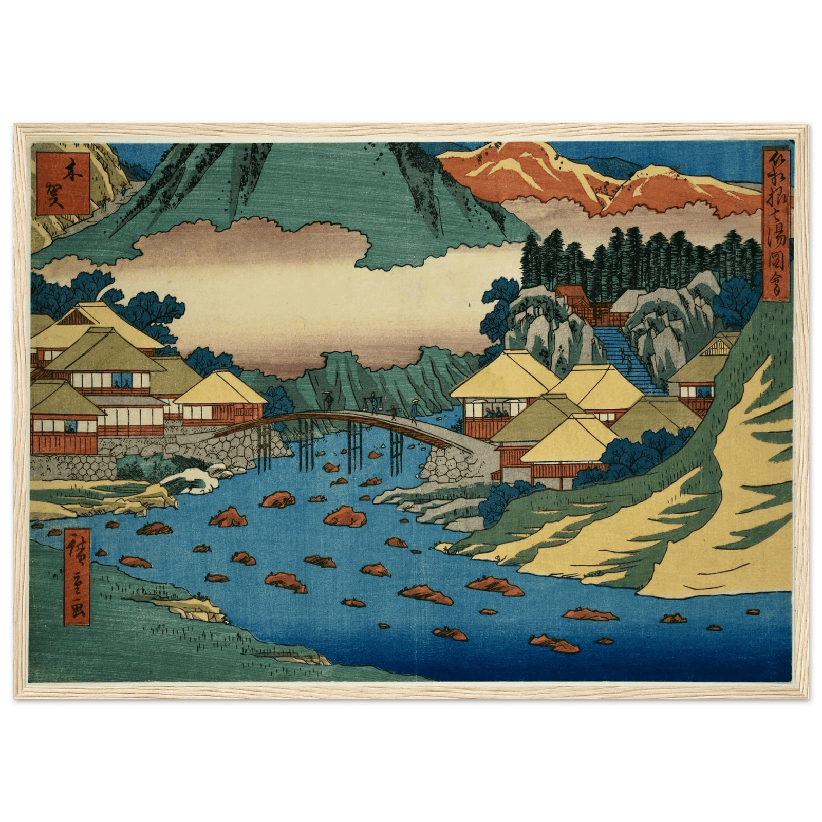 Tableau Japonais Traditionnel Village - The Art Avenue