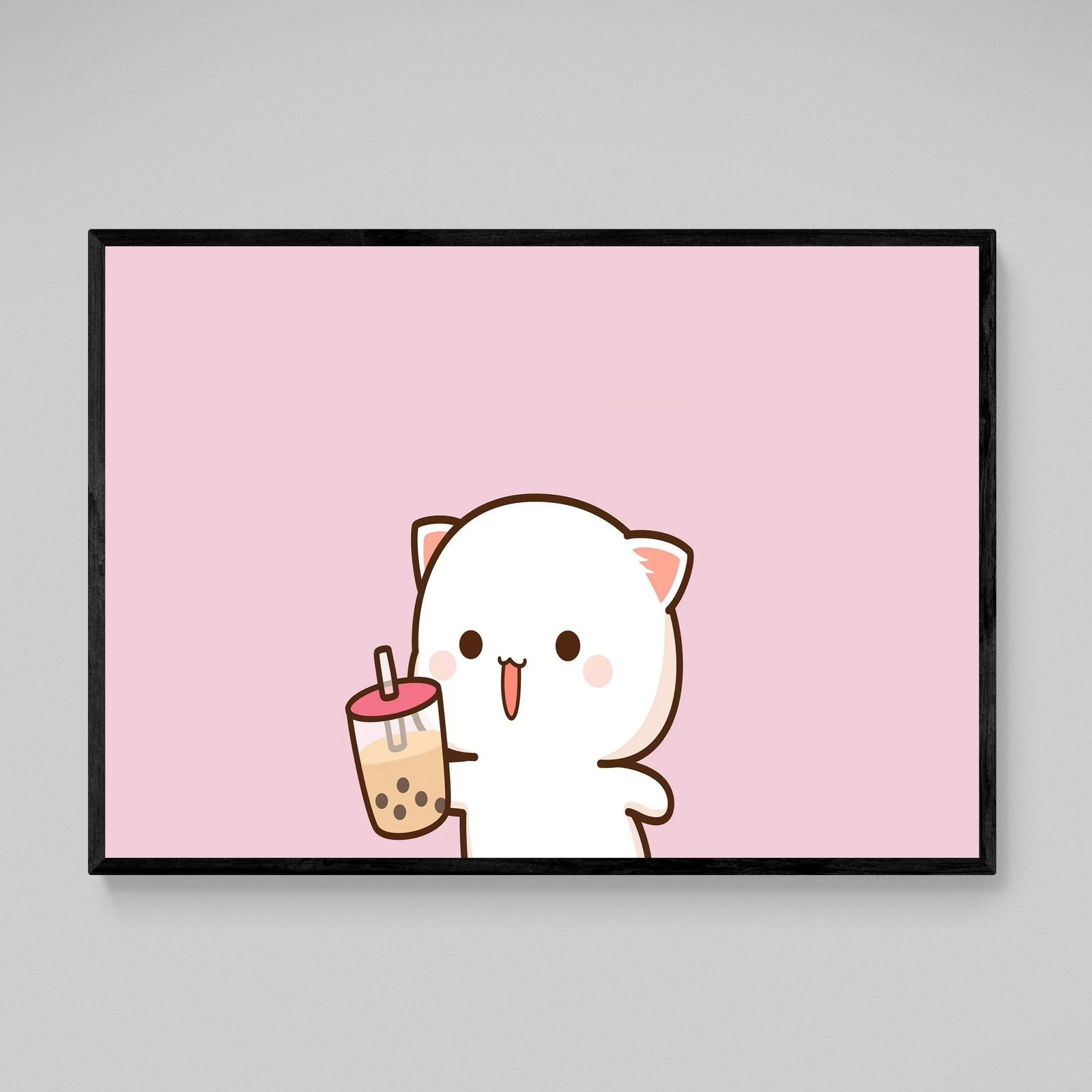 Tableau Kawaii Chaton Blanc - The Art Avenue