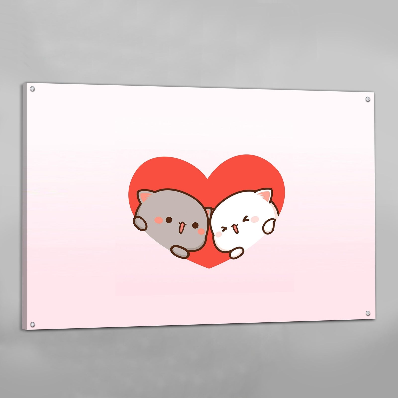 Tableau Kawaii Chatons Amoureux - The Art Avenue