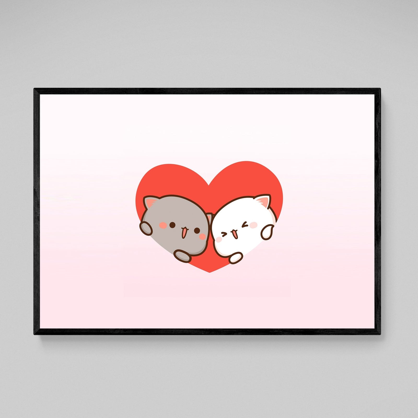 Tableau Kawaii Chatons Amoureux - The Art Avenue