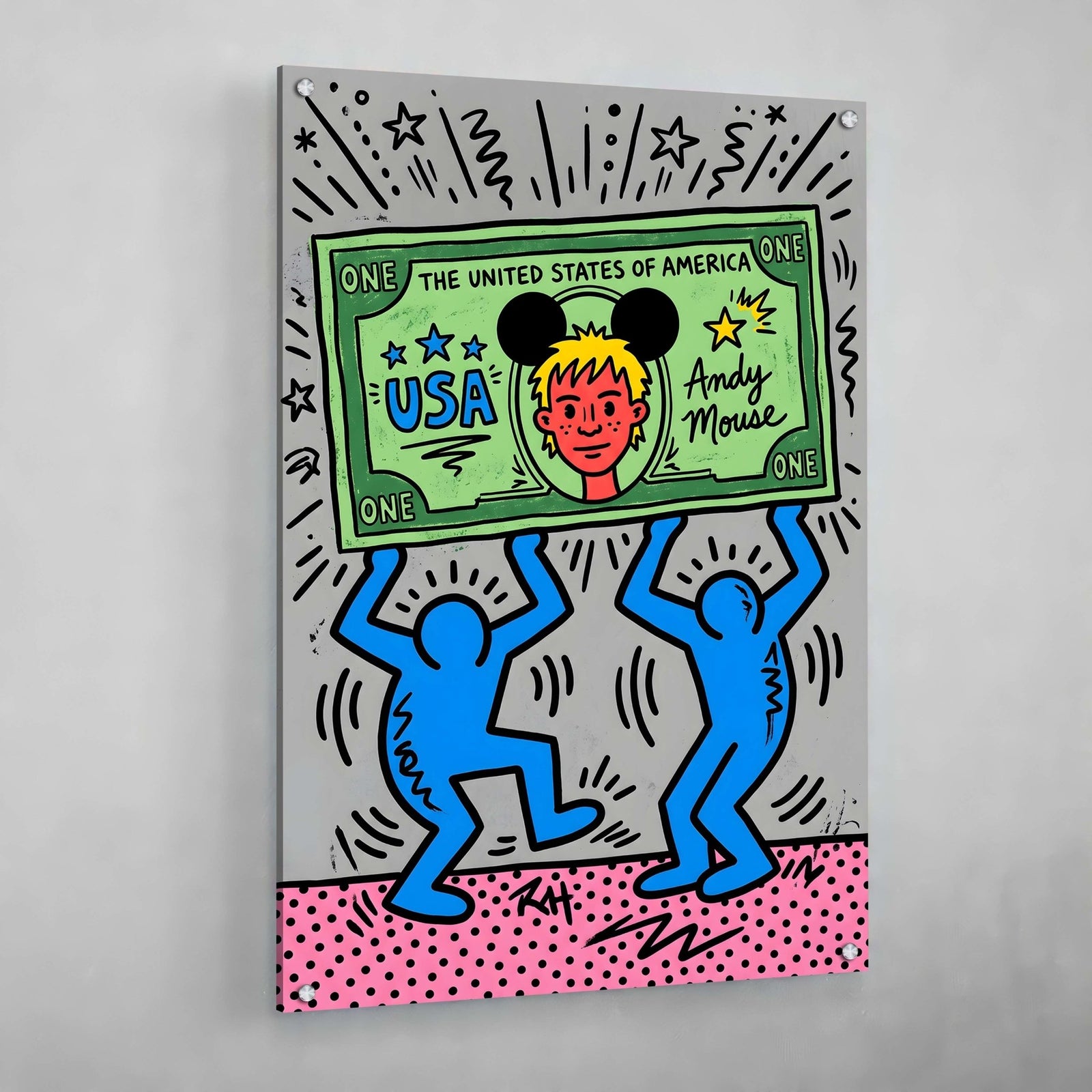 Tableau Keith Haring Andy Mouse - The Art Avenue