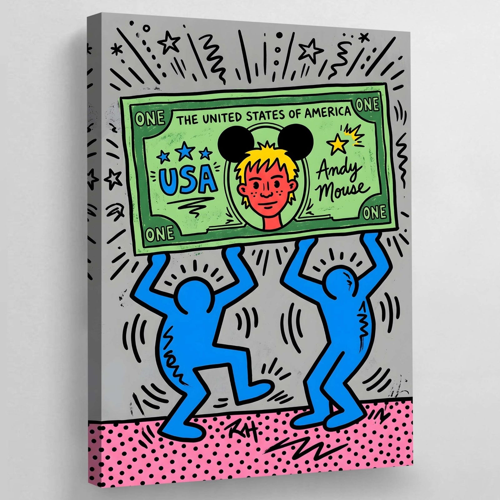 Tableau Keith Haring Andy Mouse - The Art Avenue