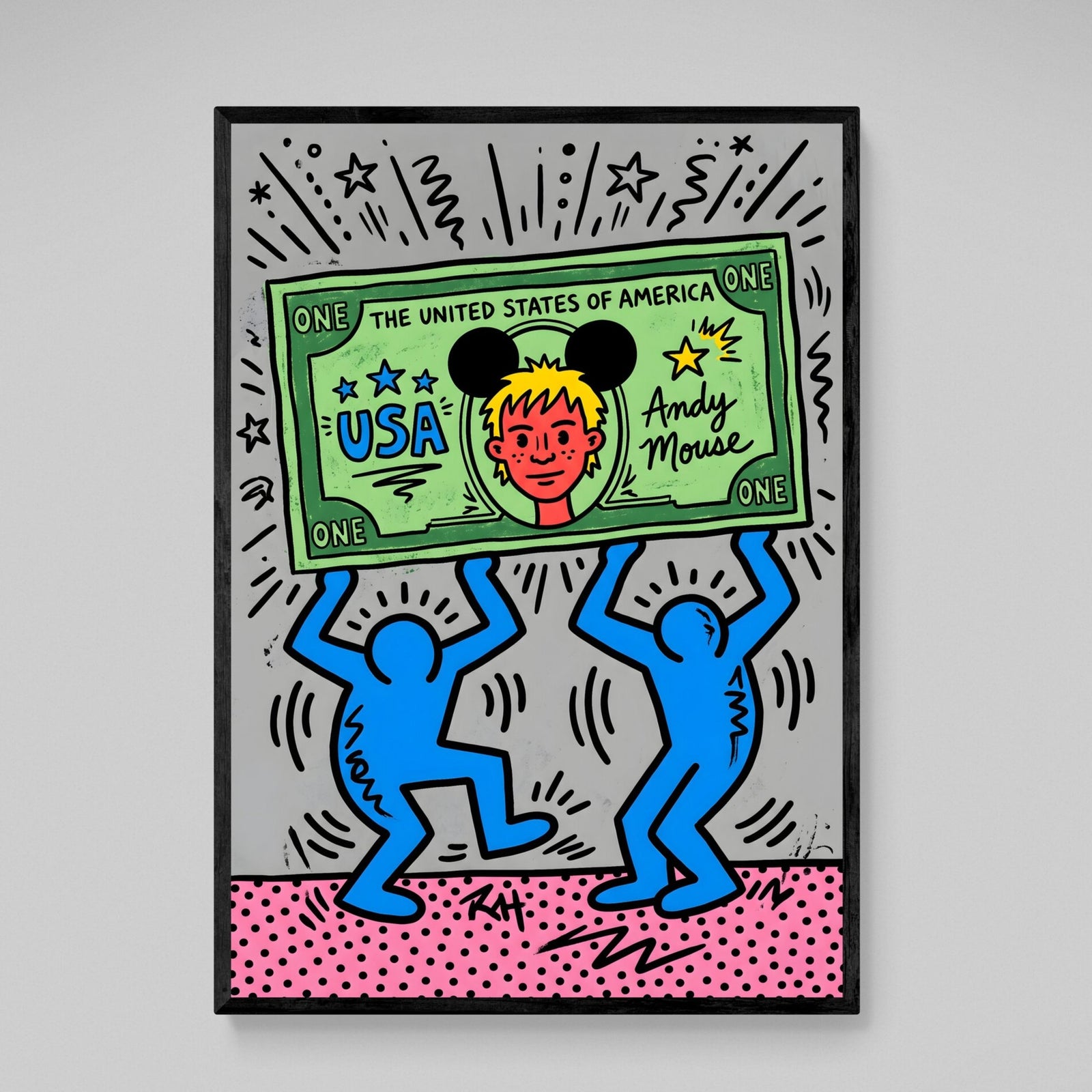 Tableau Keith Haring Andy Mouse - The Art Avenue