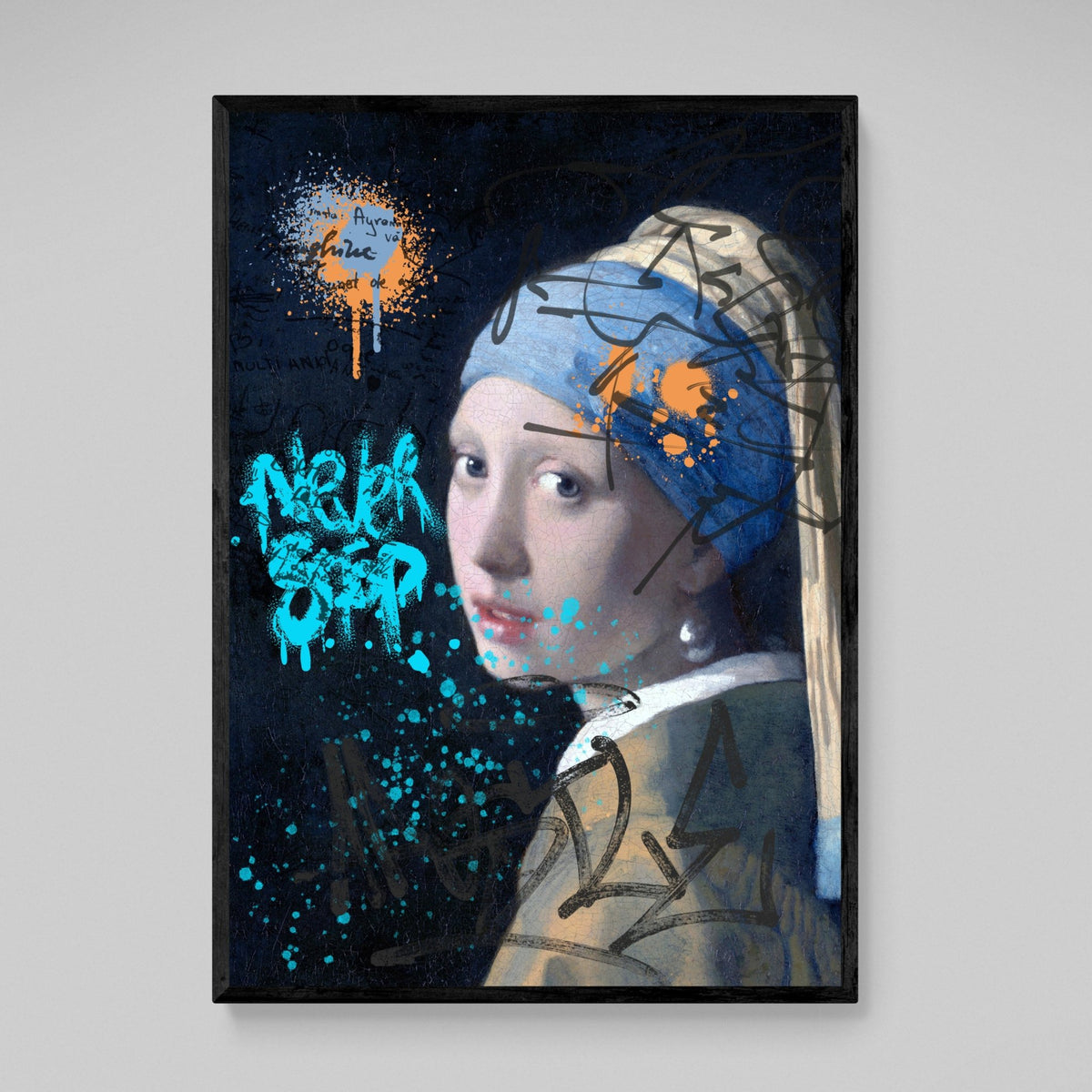 Tableau La Jeune Fille à La Perle Graffiti - The Art Avenue