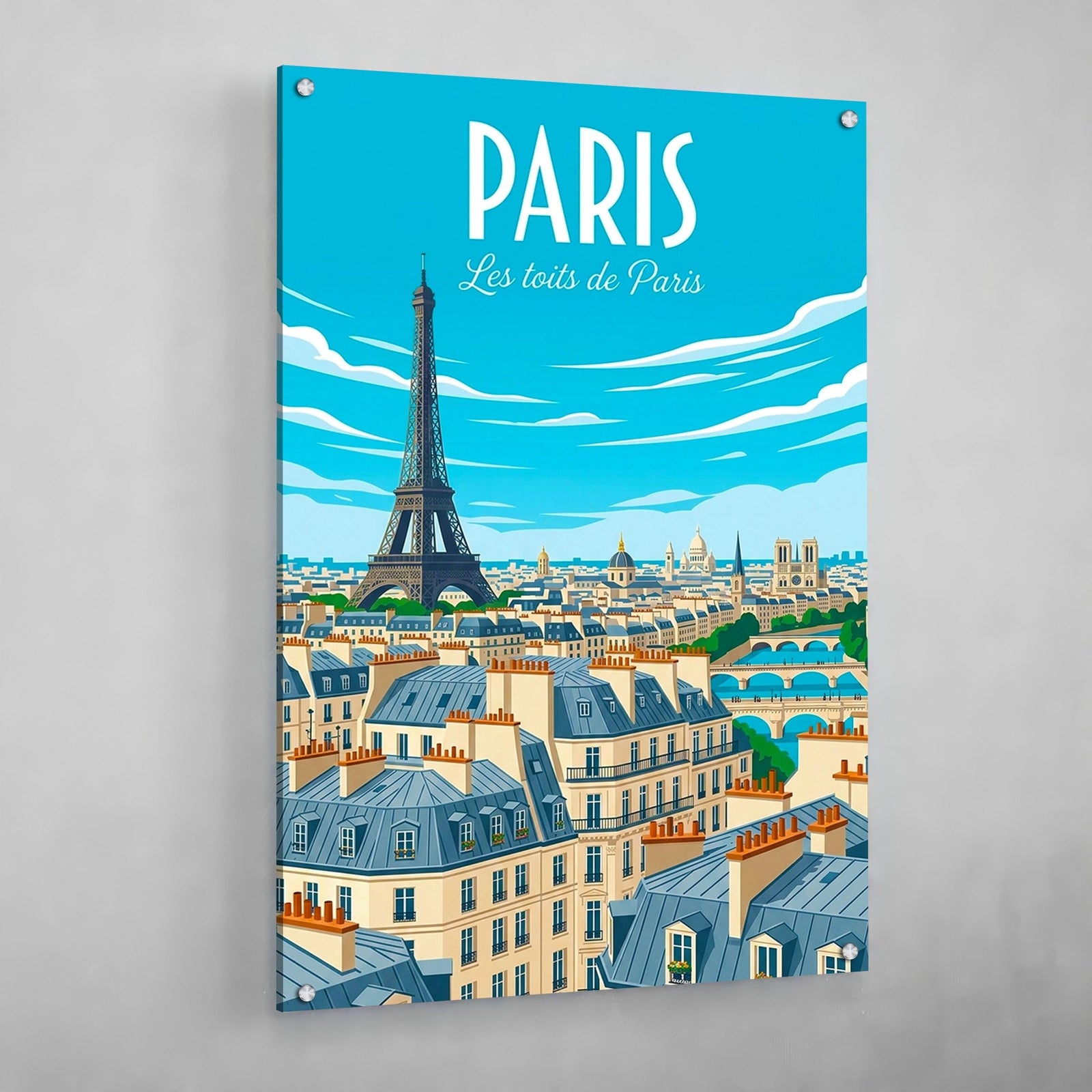 Tableau Les Toits de Paris Tour Eiffel - The Art Avenue