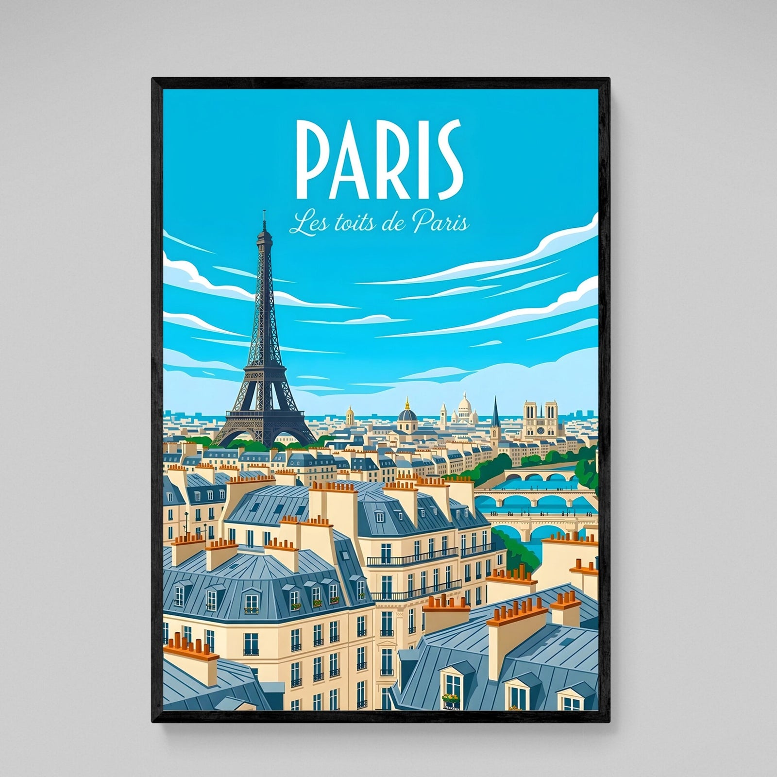 Tableau Les Toits de Paris Tour Eiffel - The Art Avenue