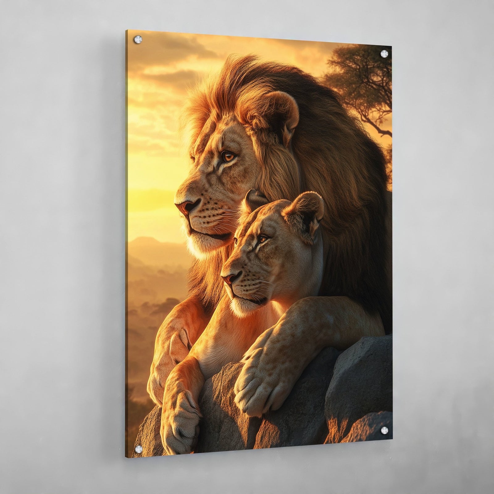 Tableau Lion et Lionne - The Art Avenue