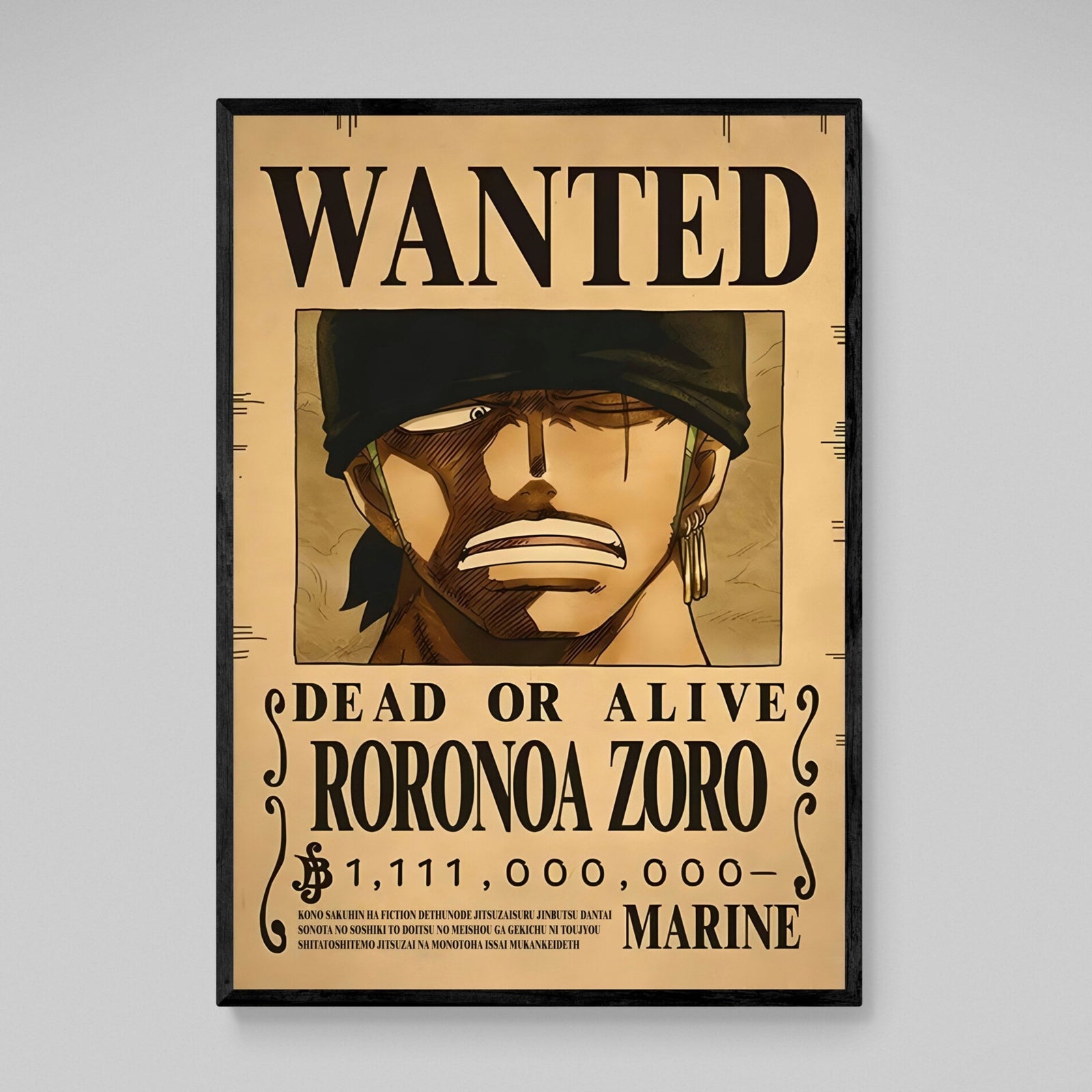 Tableau Manga Wanted Sabreur Pirate - The Art Avenue
