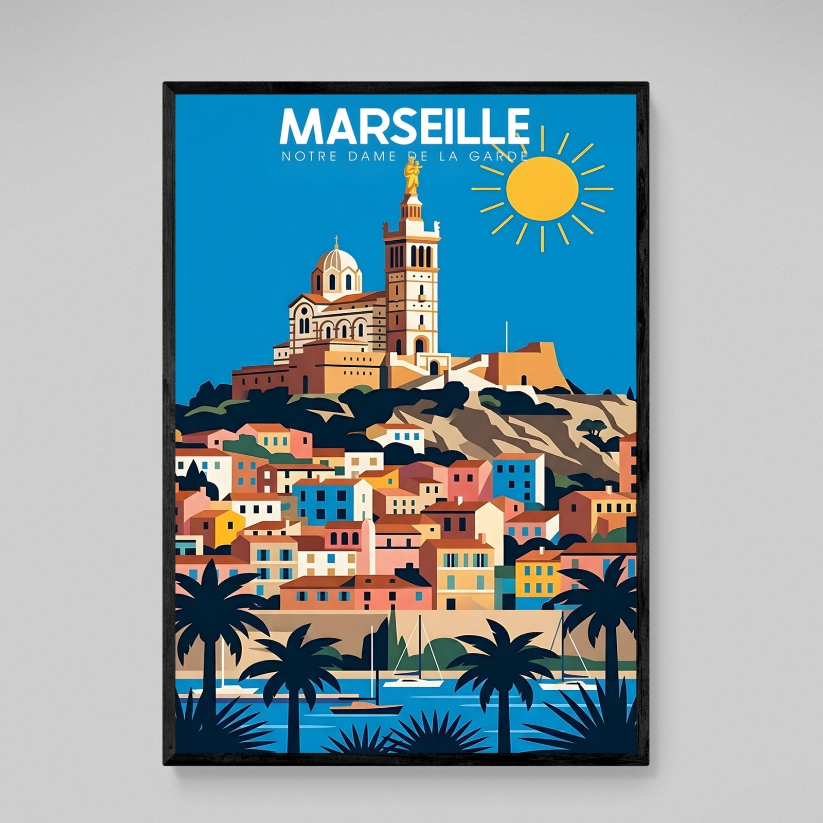 Tableau Marseille Illustration Notre - Dame de la Garde - The Art Avenue