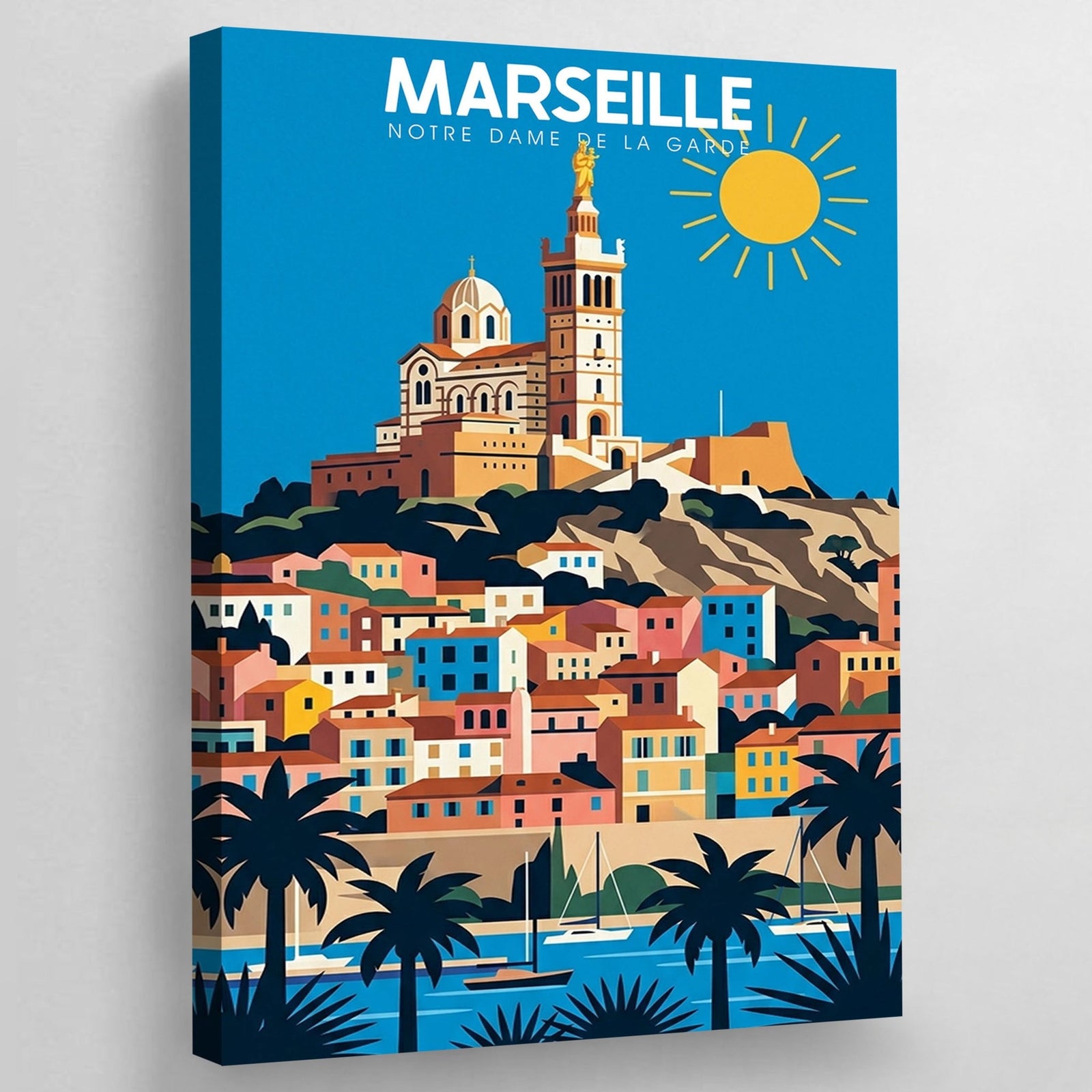 Tableau Marseille Illustration Notre - Dame de la Garde - The Art Avenue