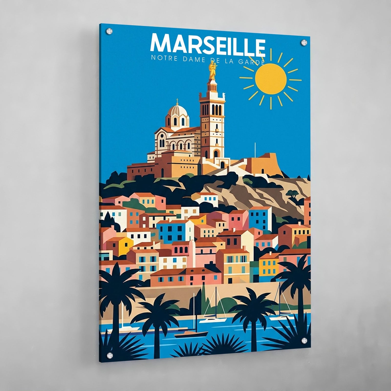 Tableau Marseille Illustration Notre - Dame de la Garde - The Art Avenue