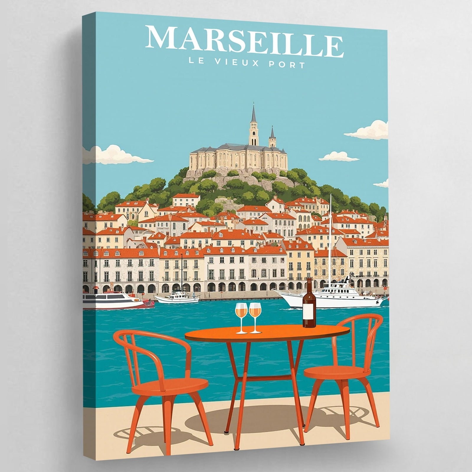 Tableau Marseille Le Vieux - Port Vintage - The Art Avenue