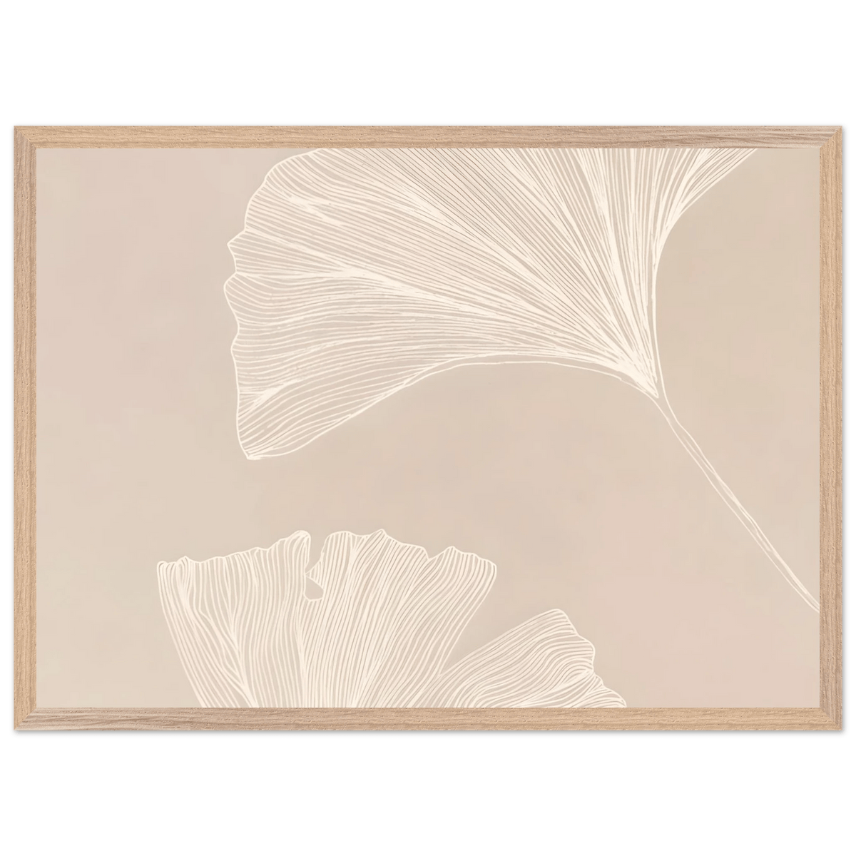 Tableau Minimaliste Feuilles de Ginkgo - The Art Avenue