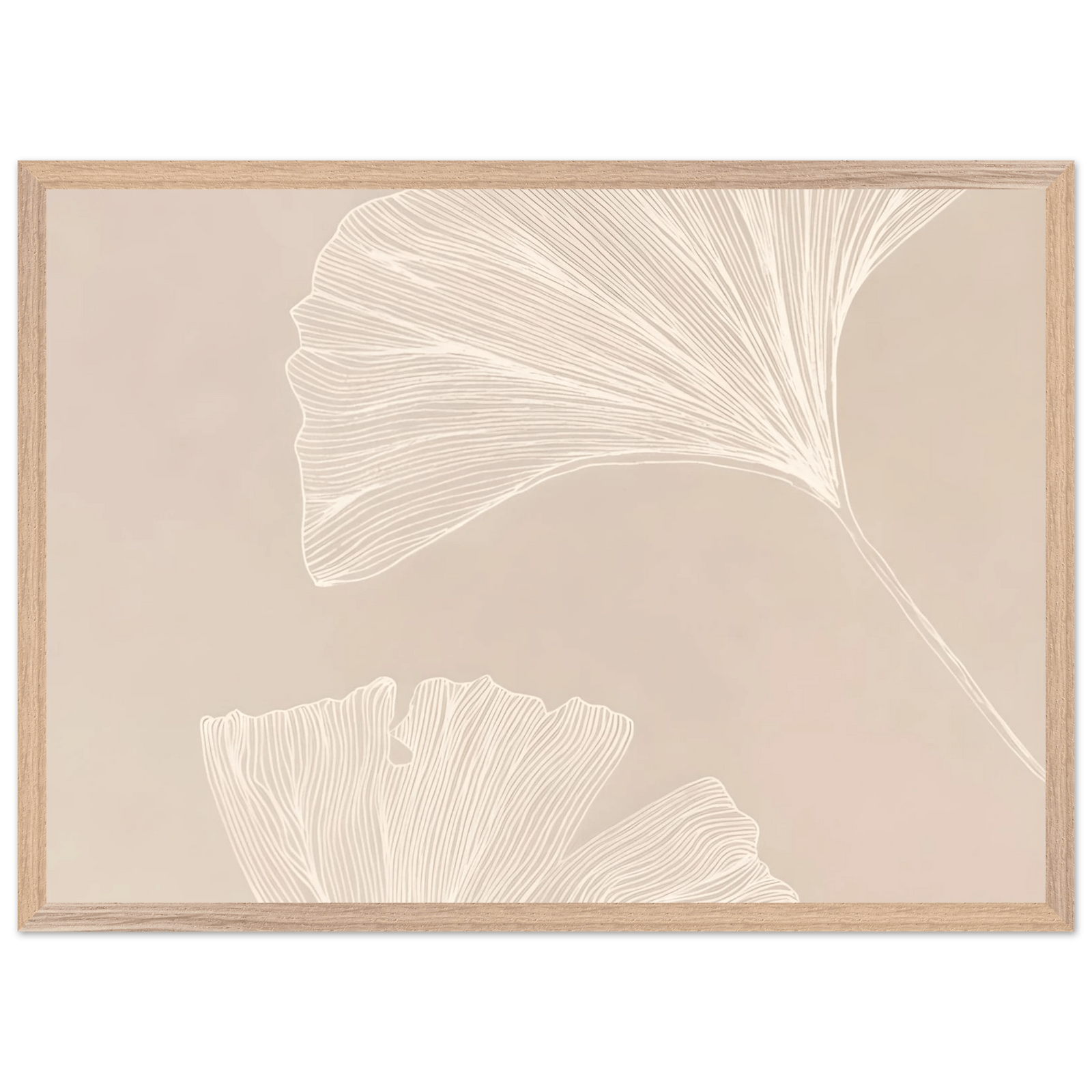 Tableau Minimaliste Feuilles de Ginkgo - The Art Avenue