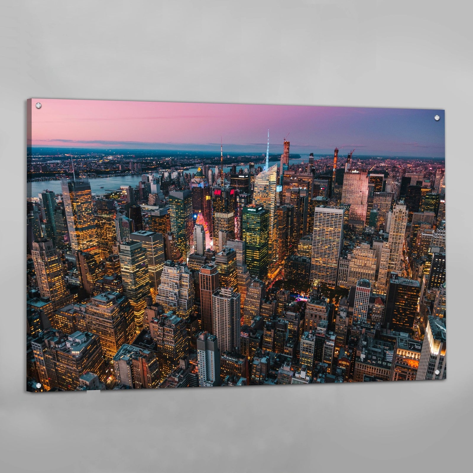 Tableau New York Manhattan Midtown Vue Aérienne Crépuscule - The Art Avenue
