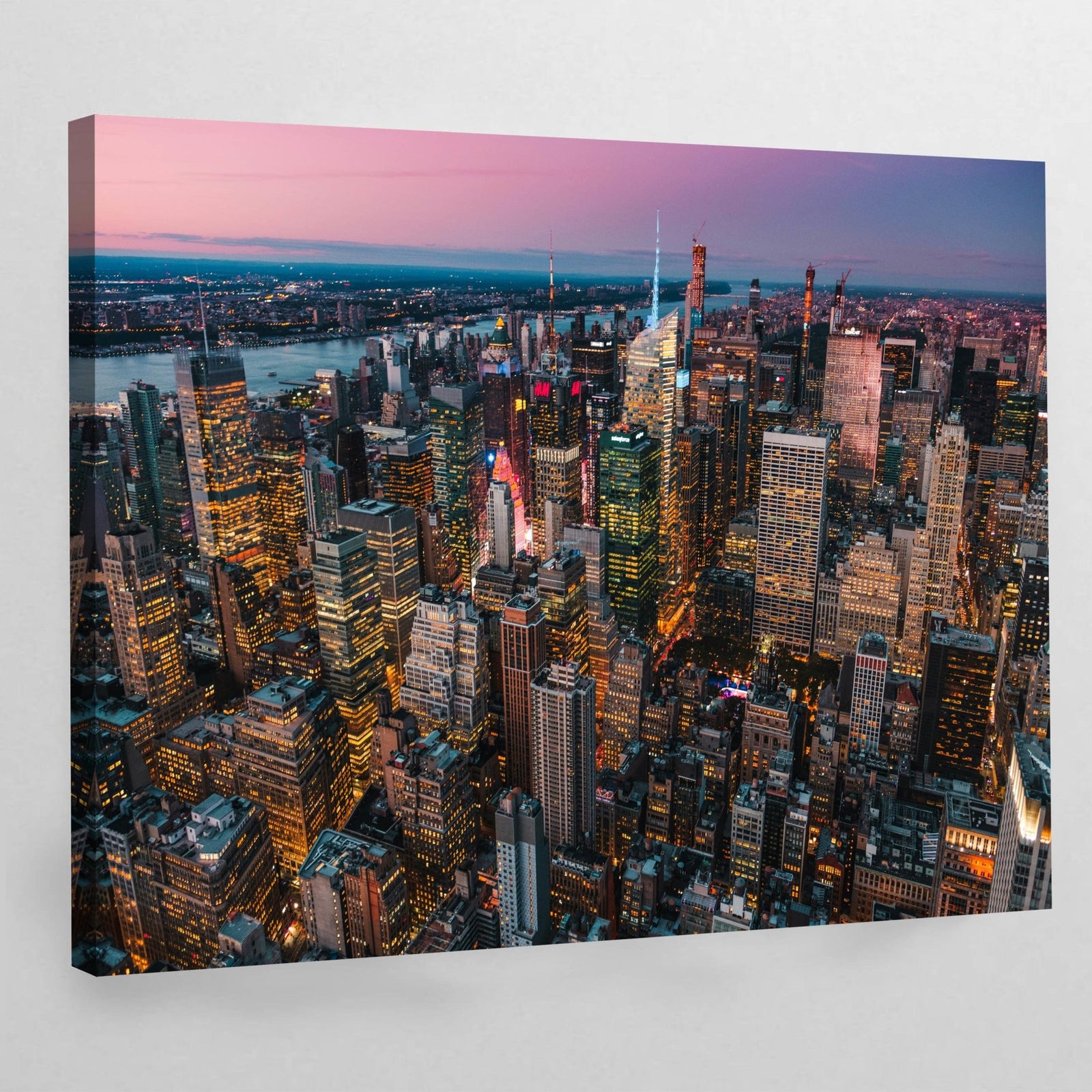 Tableau New York Manhattan Midtown Vue Aérienne Crépuscule - The Art Avenue