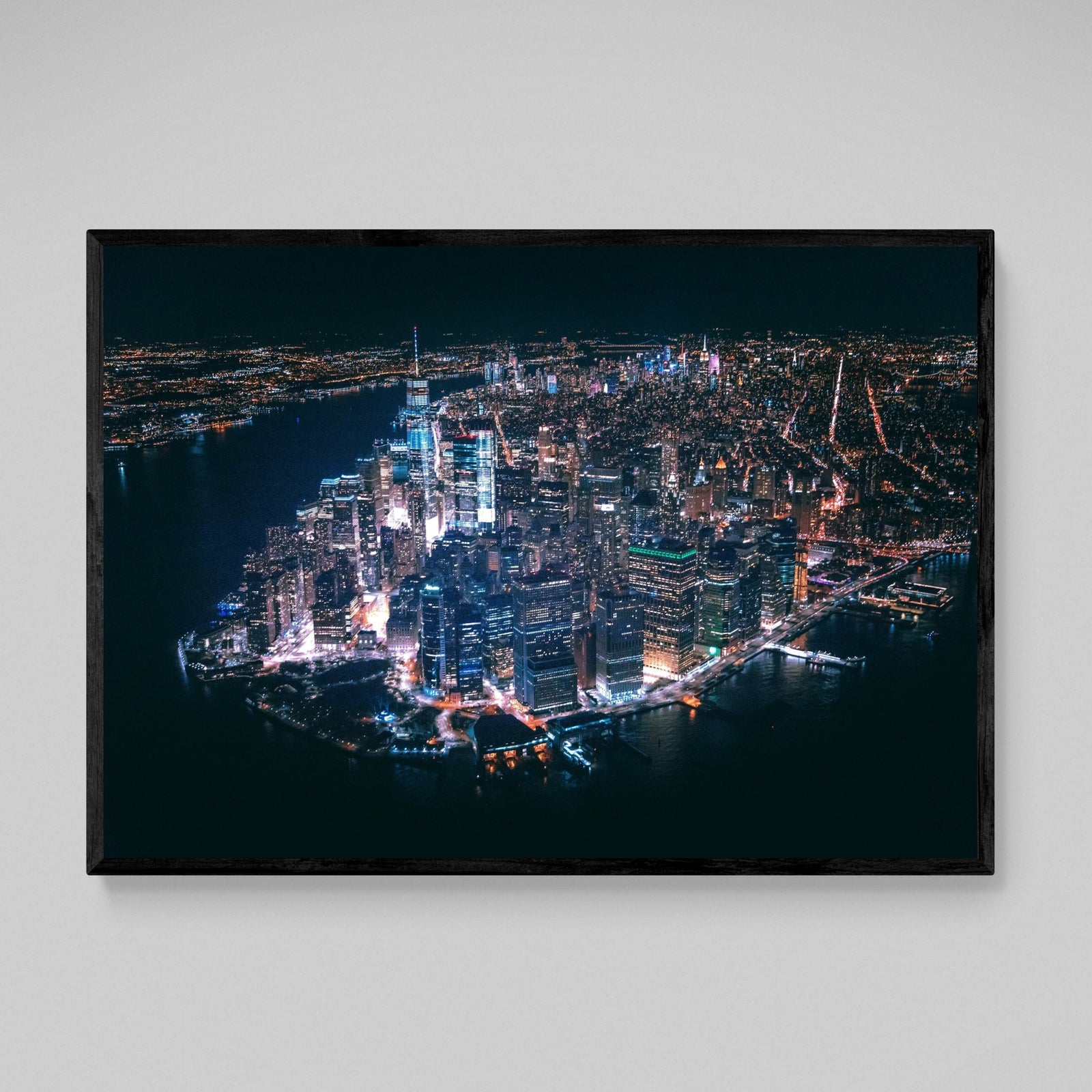 Tableau New York Manhattan Vue Aérienne Nuit - The Art Avenue