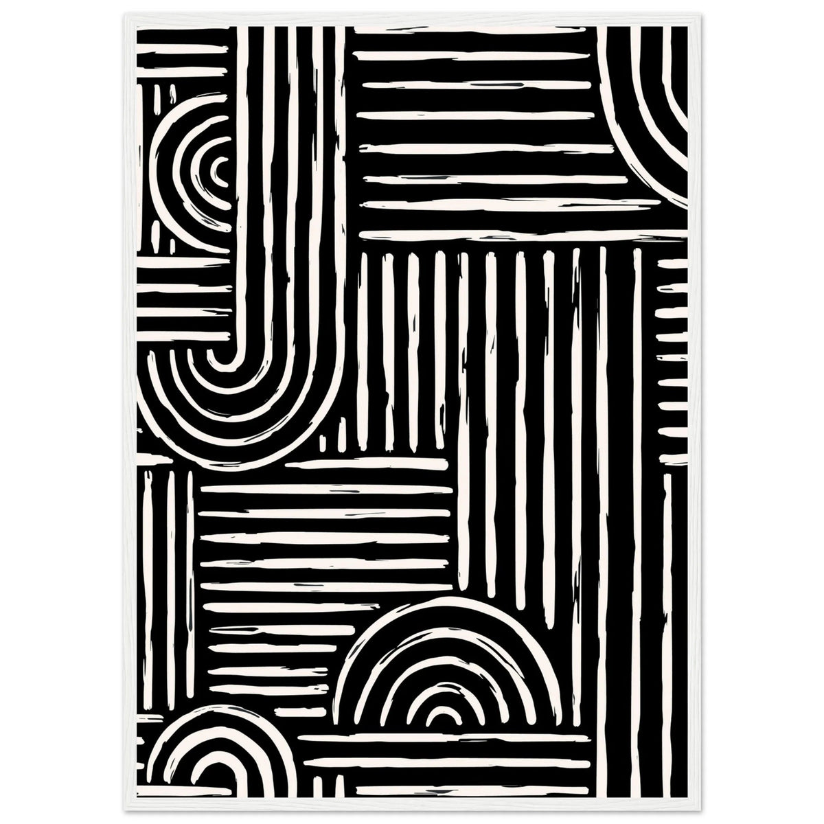 Tableau Noir et Blanc Abstrait Contemporain - The Art Avenue