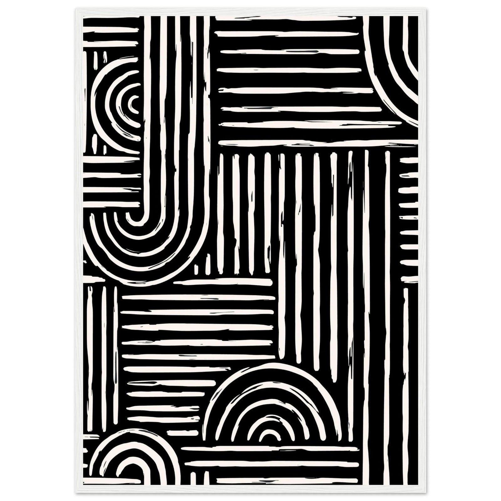 Tableau Noir et Blanc Abstrait Contemporain - The Art Avenue