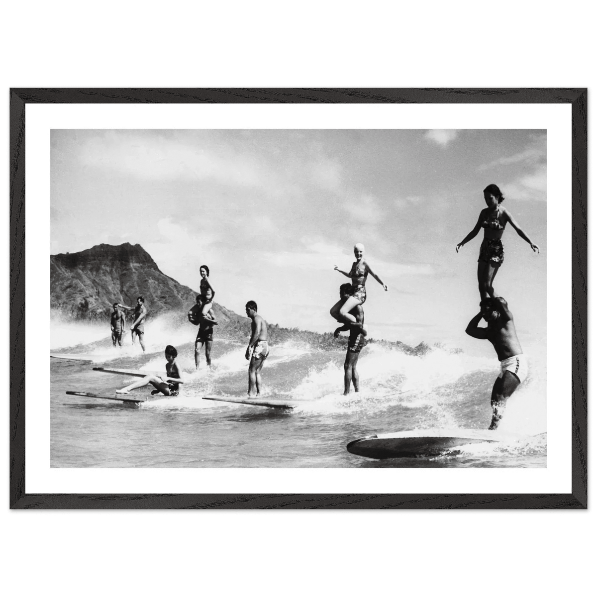 Tableau Noir et Blanc Surf Vintage Hawaï - The Art Avenue