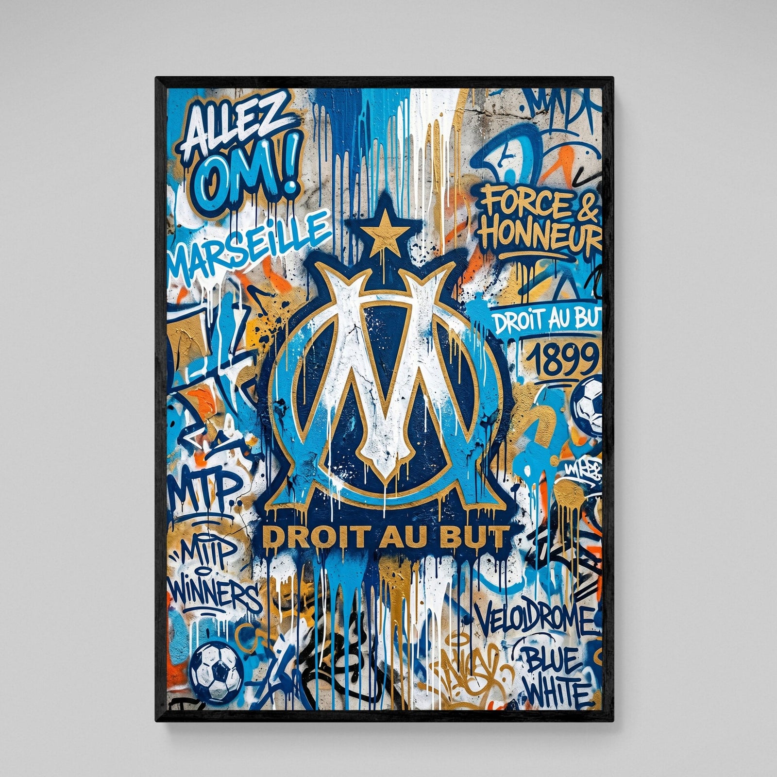 Tableau Olympique de Marseille Street Art - The Art Avenue