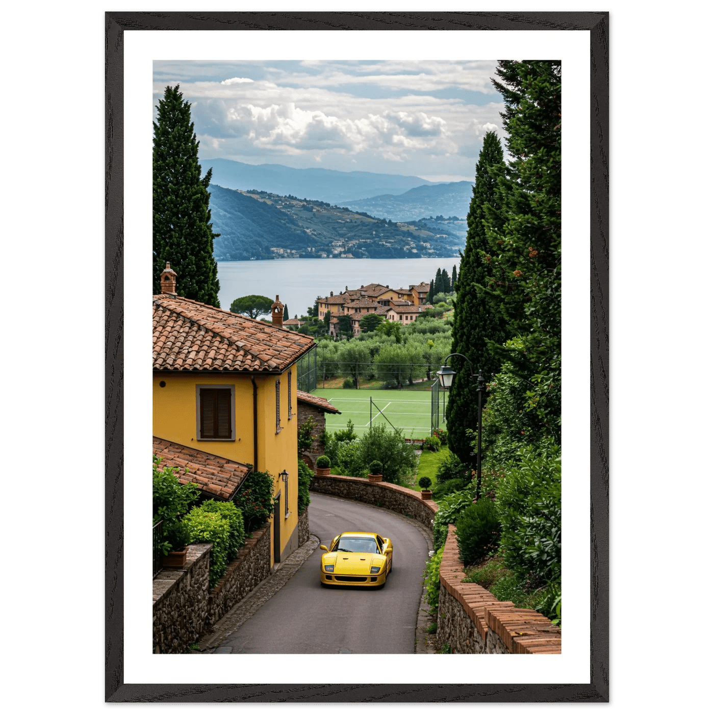 Tableau Photographie Route Italienne et Voiture de Luxe - The Art Avenue