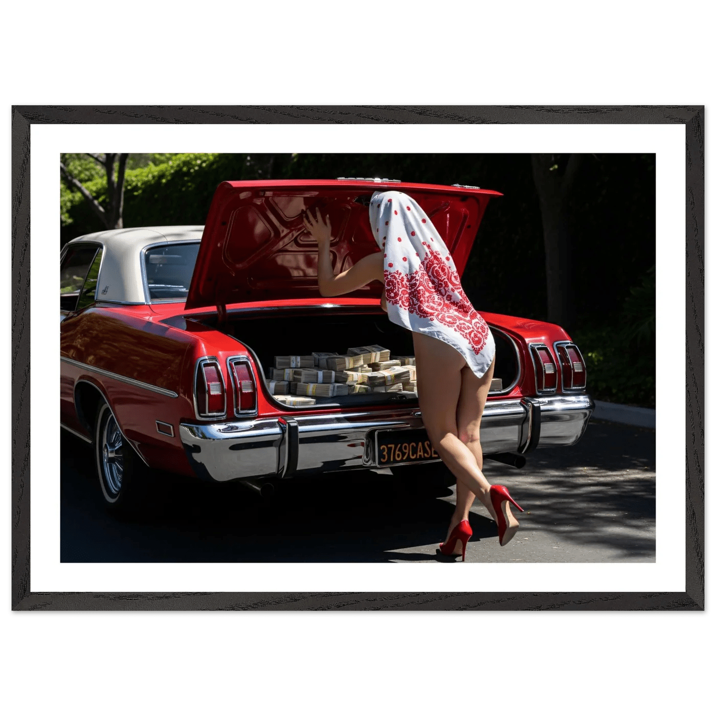 Tableau Photographie Voiture Vintage Rouge et Luxe - The Art Avenue