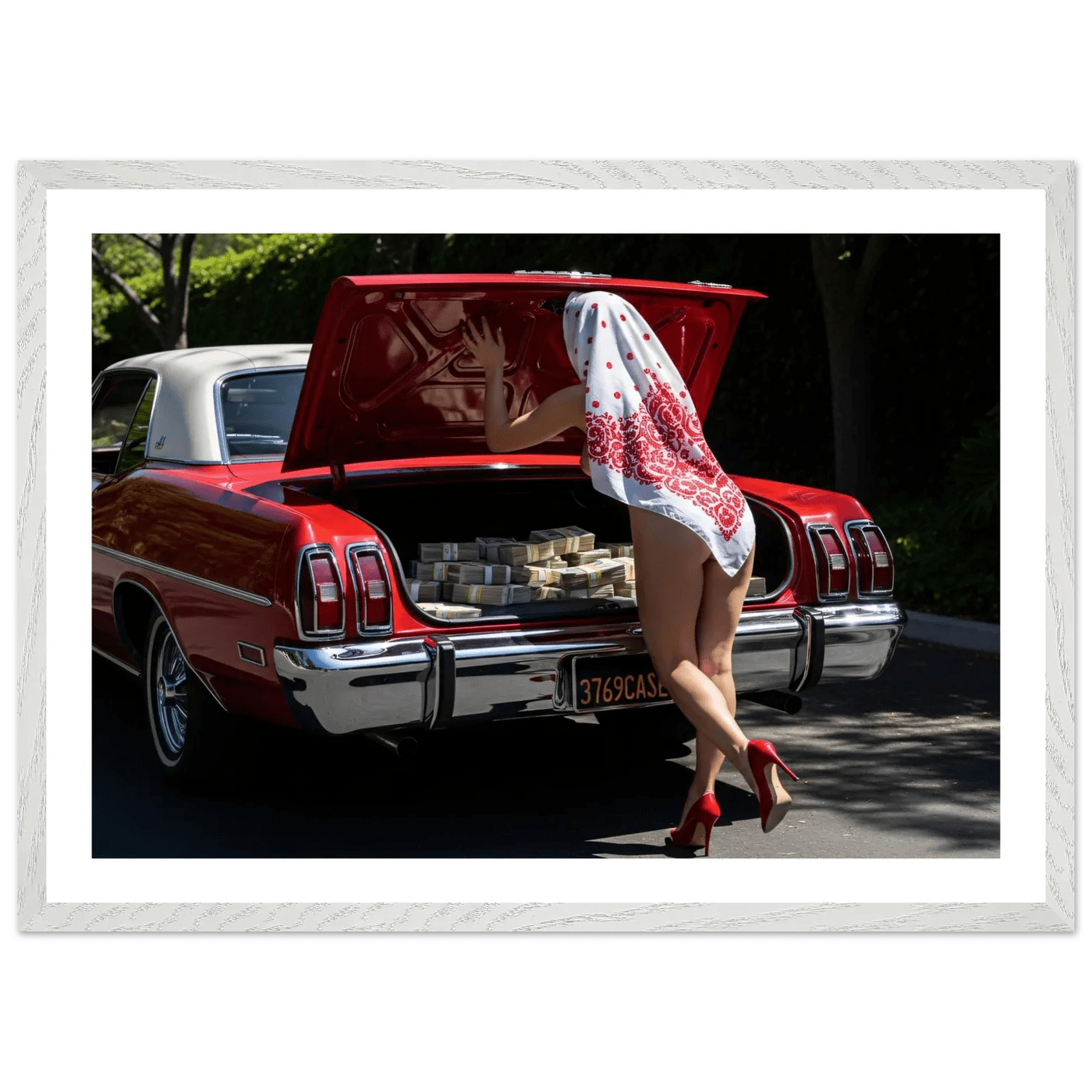 Tableau Photographie Voiture Vintage Rouge et Luxe - The Art Avenue