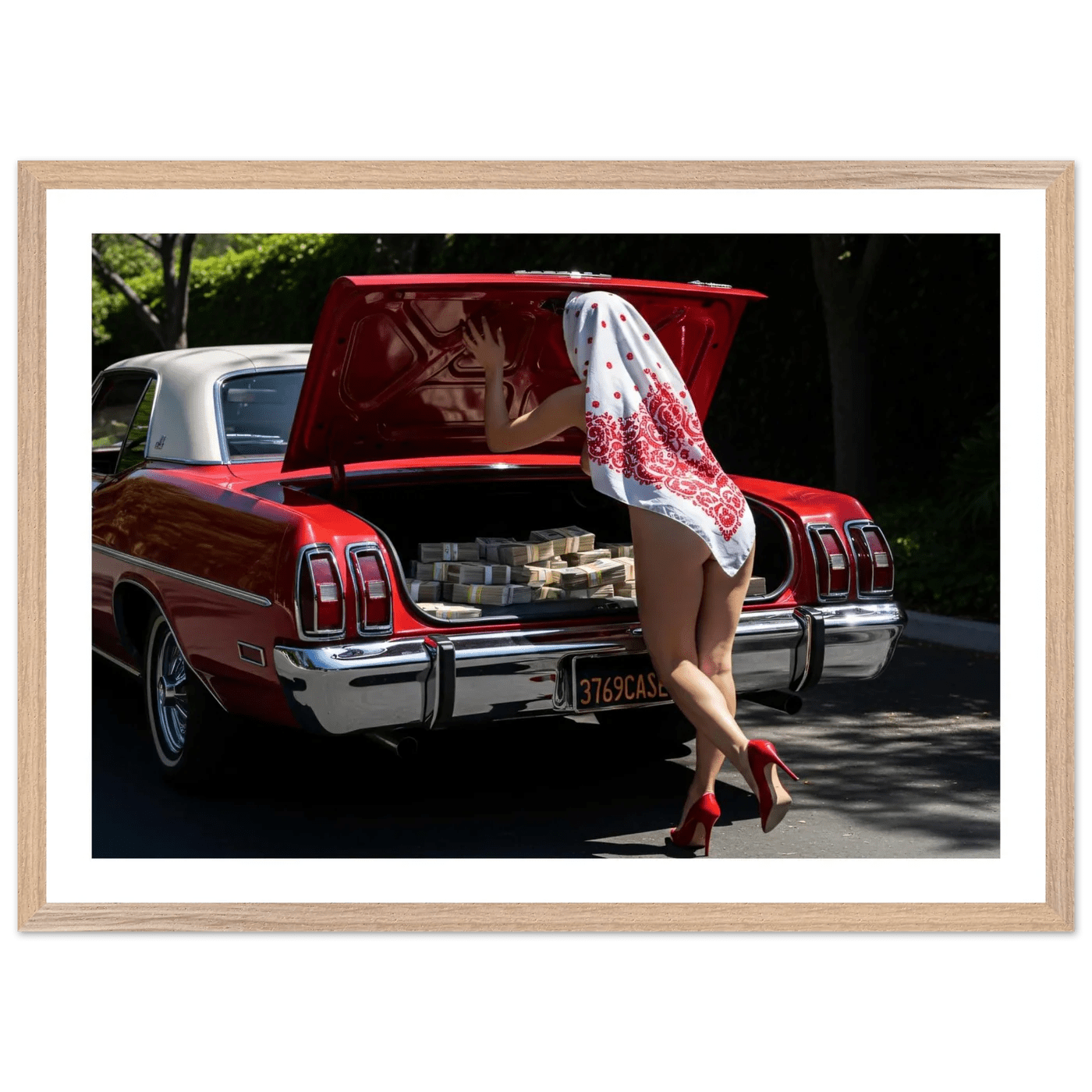 Tableau Photographie Voiture Vintage Rouge et Luxe - The Art Avenue