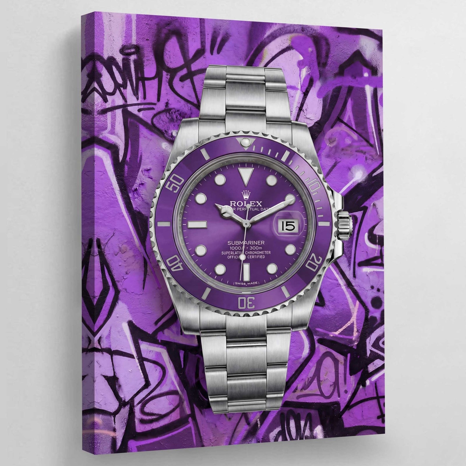 Tableau Rolex Graffiti Violet - The Art Avenue