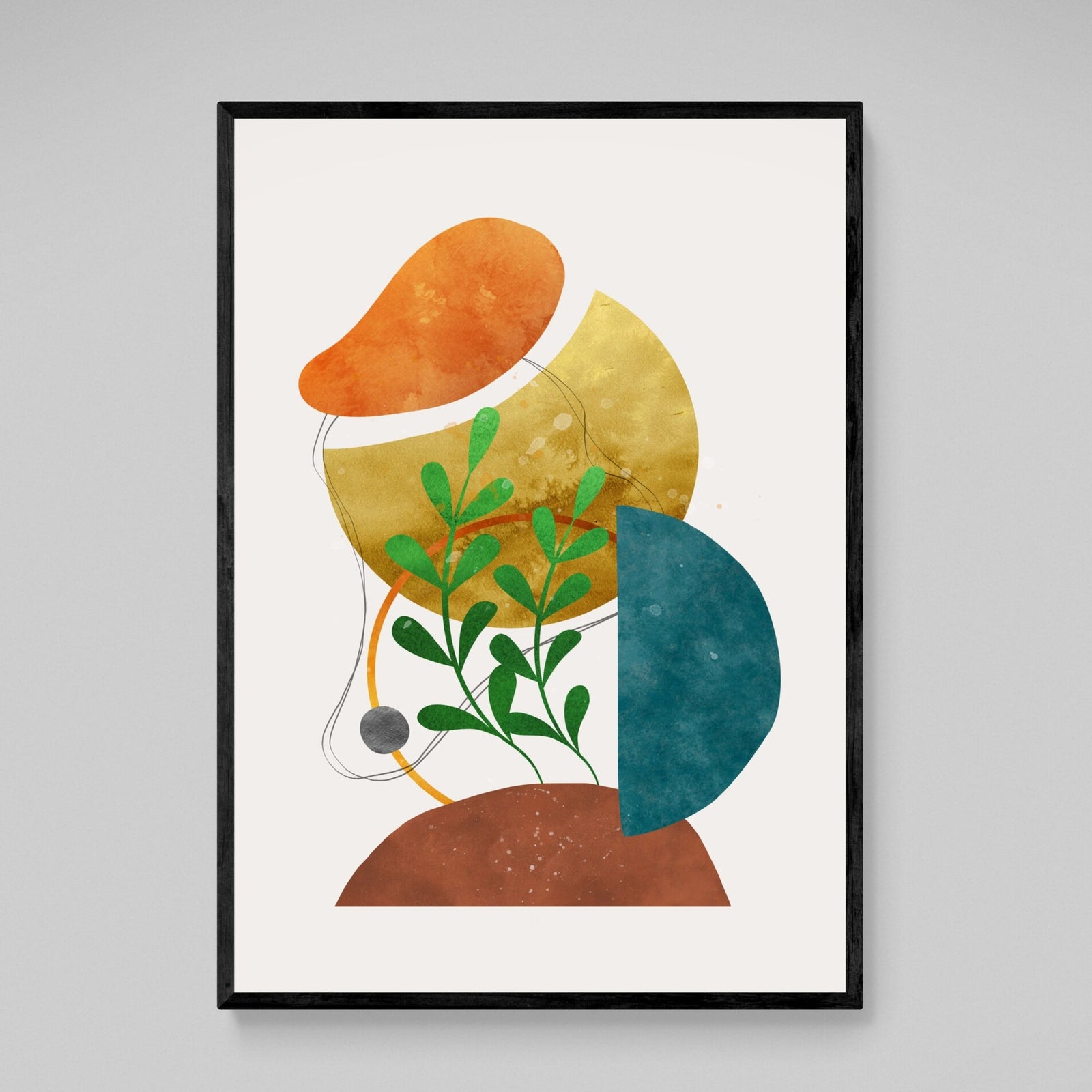 Tableau Scandinave Abstrait Coloré Plante - The Art Avenue