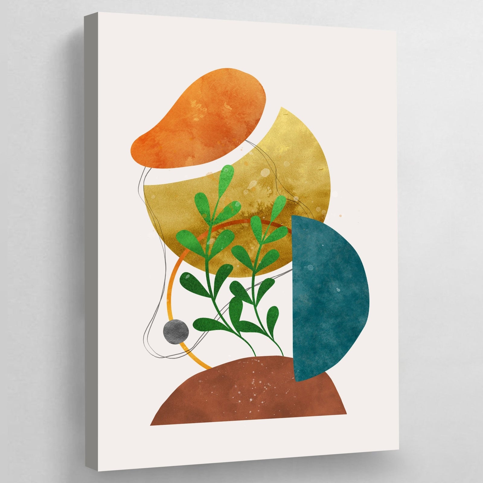 Tableau Scandinave Abstrait Coloré Plante - The Art Avenue