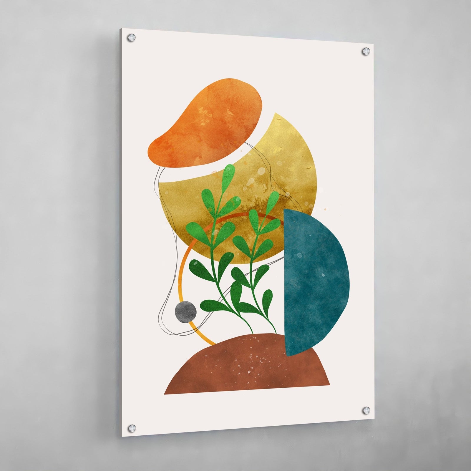 Tableau Scandinave Abstrait Coloré Plante - The Art Avenue