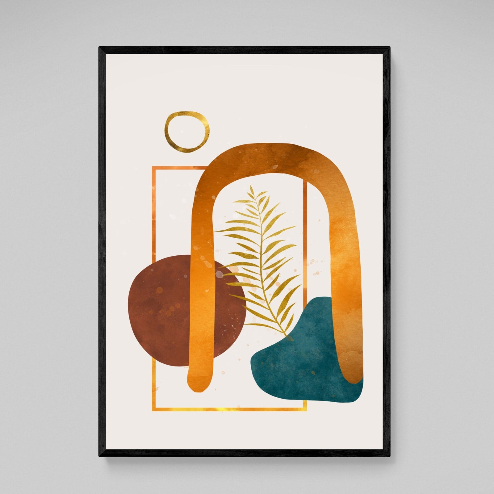 Tableau Scandinave Abstrait Terracotta Doré - The Art Avenue