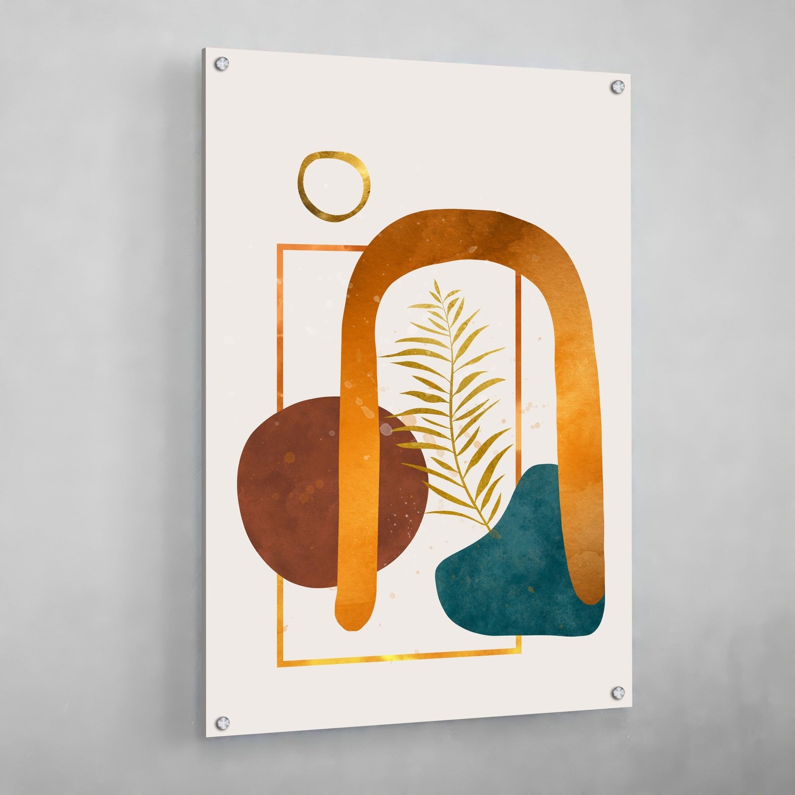 Tableau Scandinave Abstrait Terracotta Doré - The Art Avenue